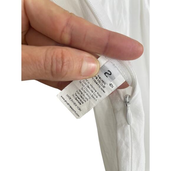 Shosh New York Structured Linen Cropped Wide Leg Pants Minimalist White Sz 2 Med - Picture 10 of 11